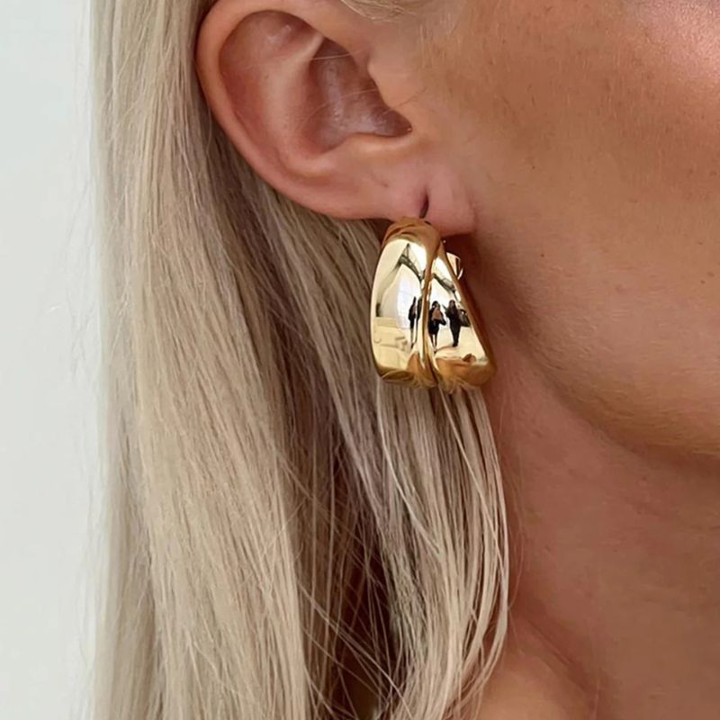 Double Layered Thick Earrings