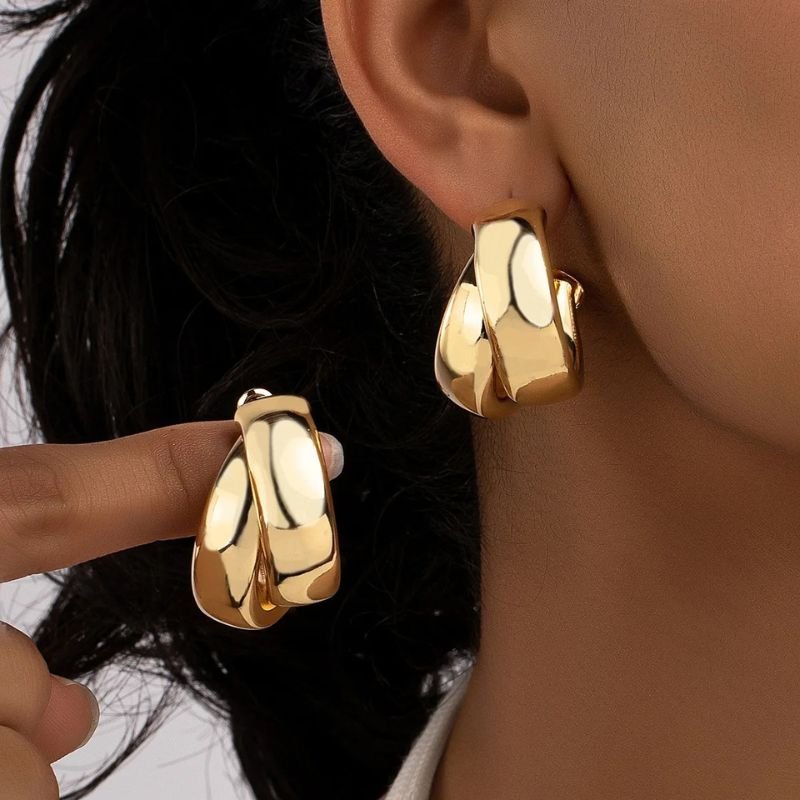 Double Layered Thick Earrings
