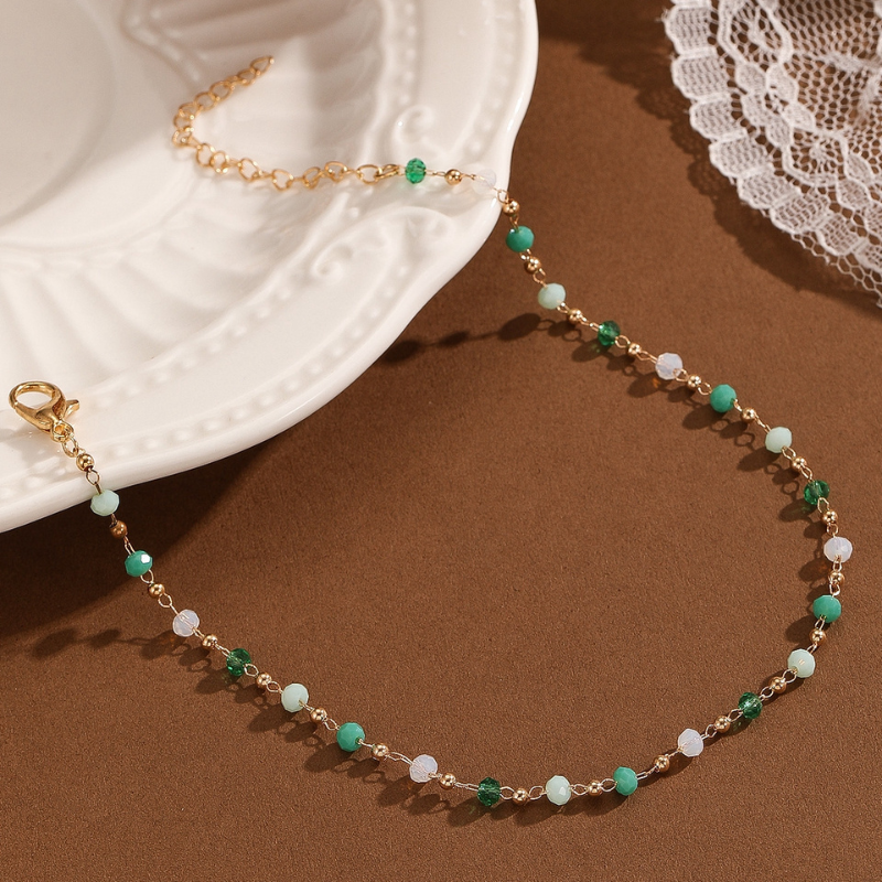 Bracelet De Cheville Glamour Perles Et Doré Aurora