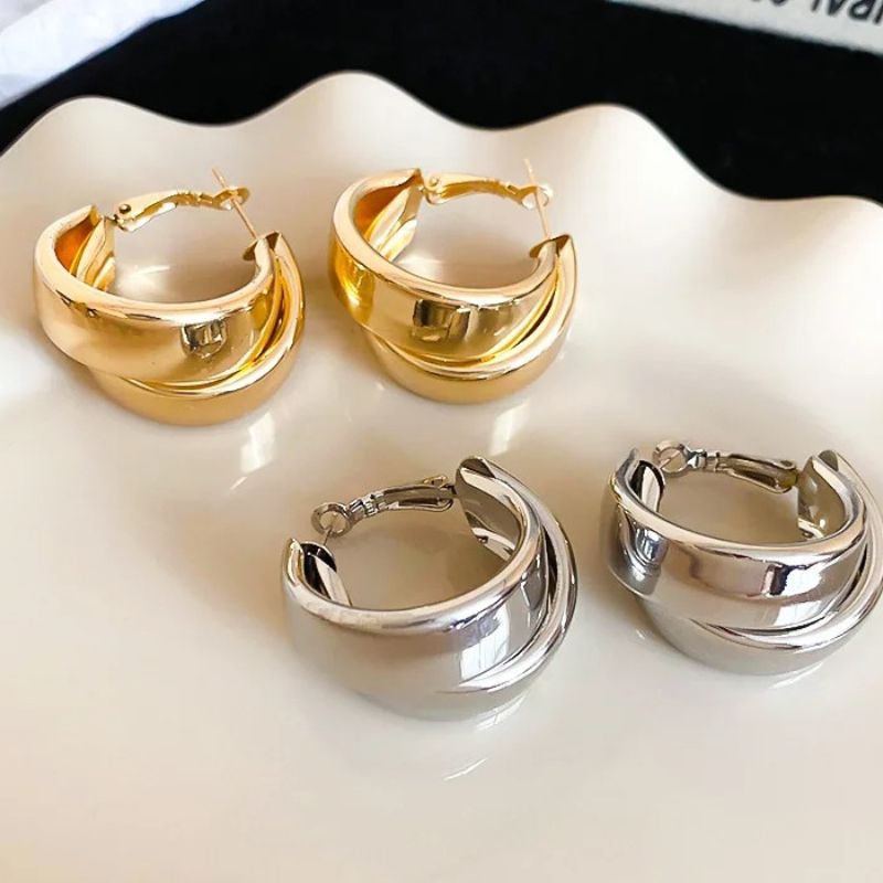 Double Layered Thick Earrings