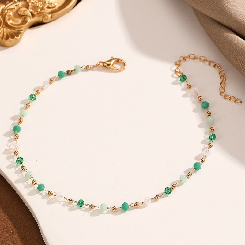 Bracelet De Cheville Glamour Perles Et Doré Aurora