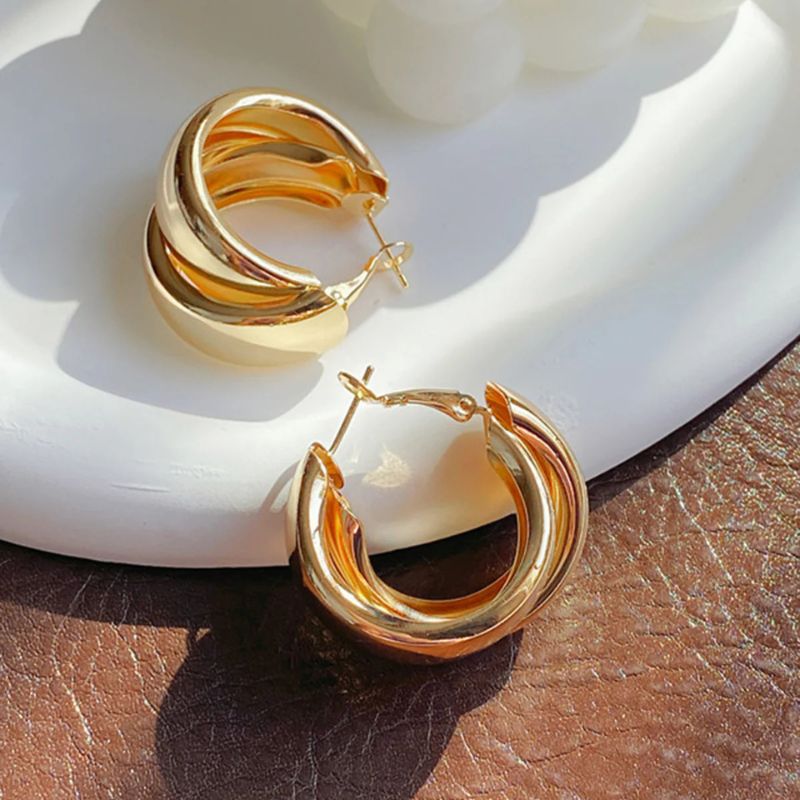 Double Layered Thick Earrings