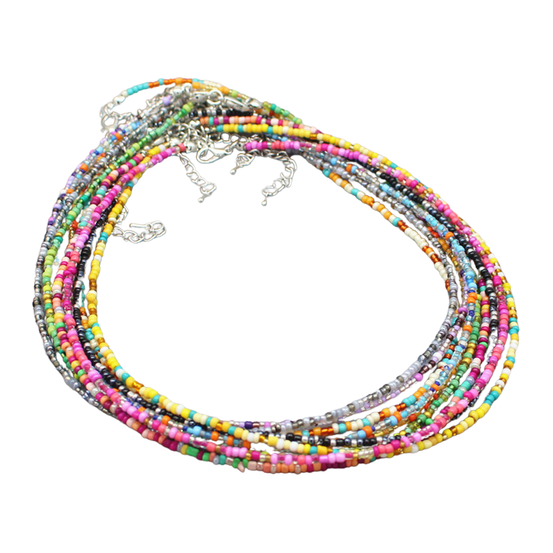 Collier Perles Multicolore Flora