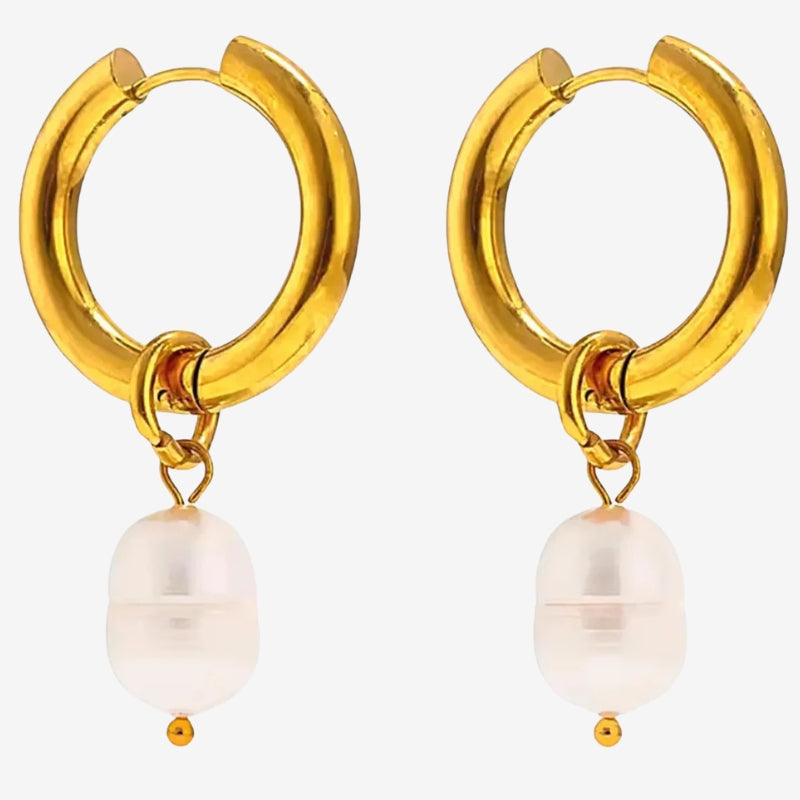 Boucles d'Oreilles Pendantes Perles d'eau douce