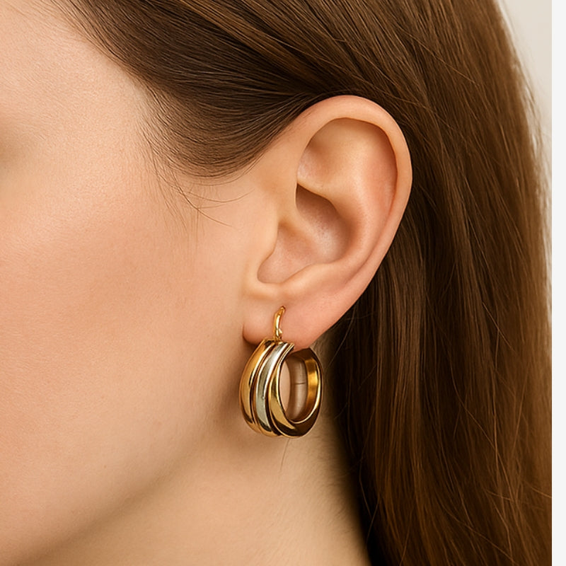 Triple Aura Hoop Earrings