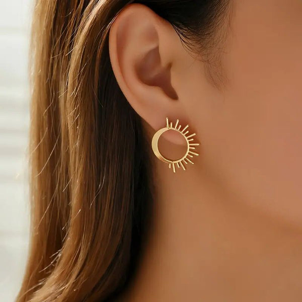 Boucles d'Oreilles Soleil et Lune Mystiques