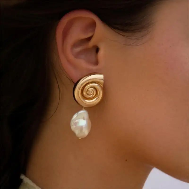 Boucles d'oreilles Coquille Baroque