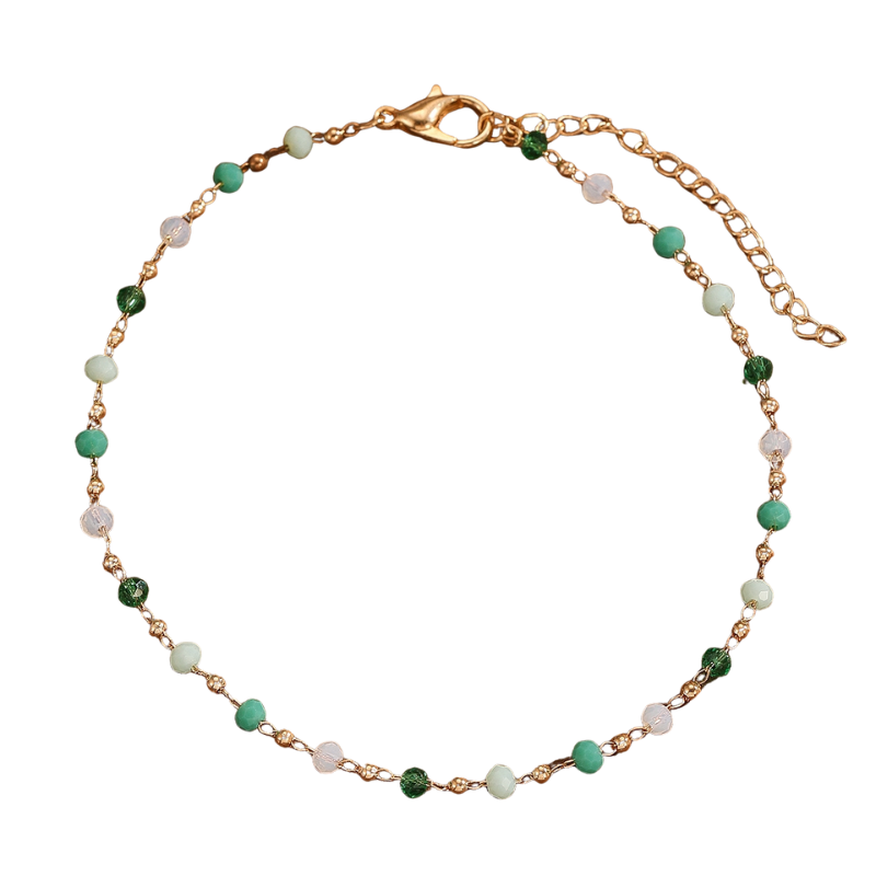 Bracelet De Cheville Glamour Perles Et Doré Aurora