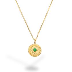 Collier Pendentif Soleil Emeraude