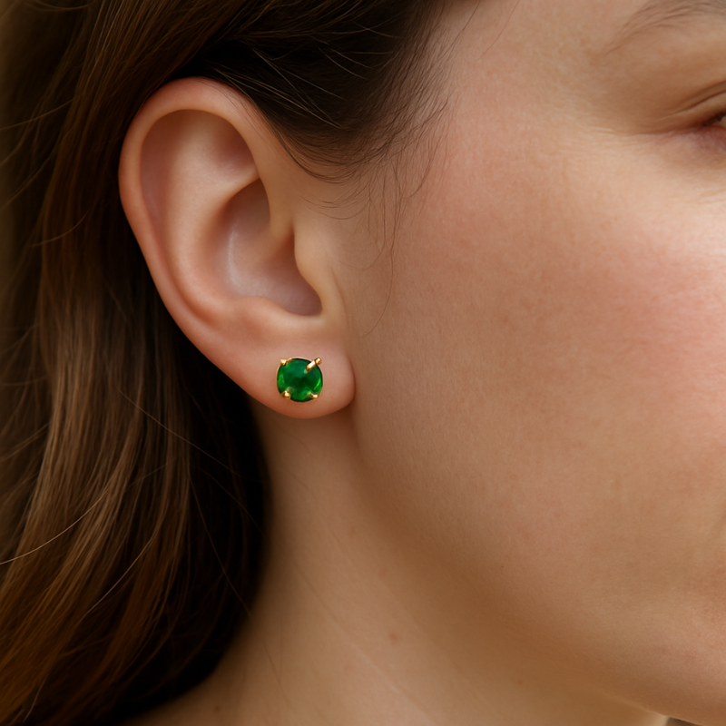 Boucles D’Oreilles Charmantes Émeraude Daniela