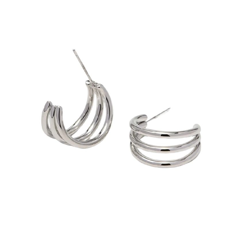 Boucles d'Oreilles Créoles Triple Éclat