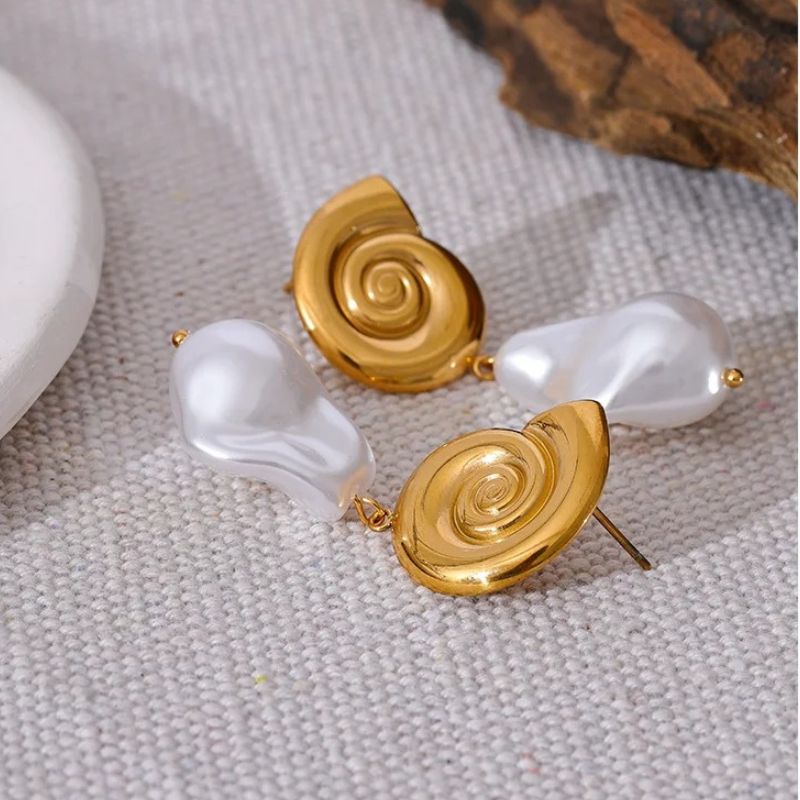 Boucles d'oreilles Coquille Baroque