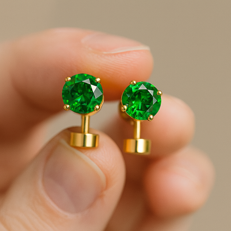 Boucles D’Oreilles Charmantes Émeraude Daniela