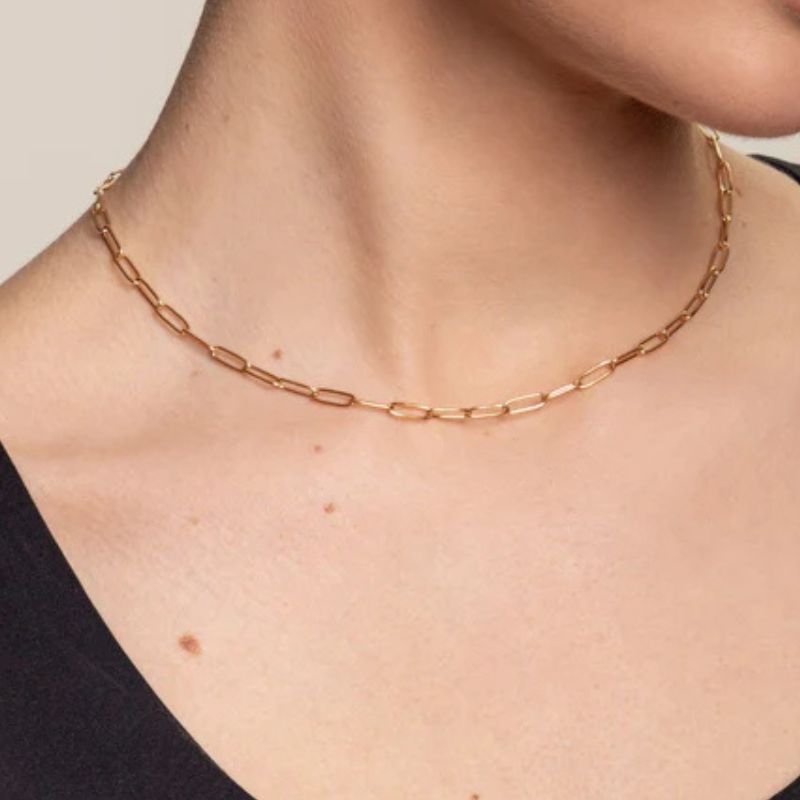 Collier Minimaliste Doré Aria, chaîne fine élégante