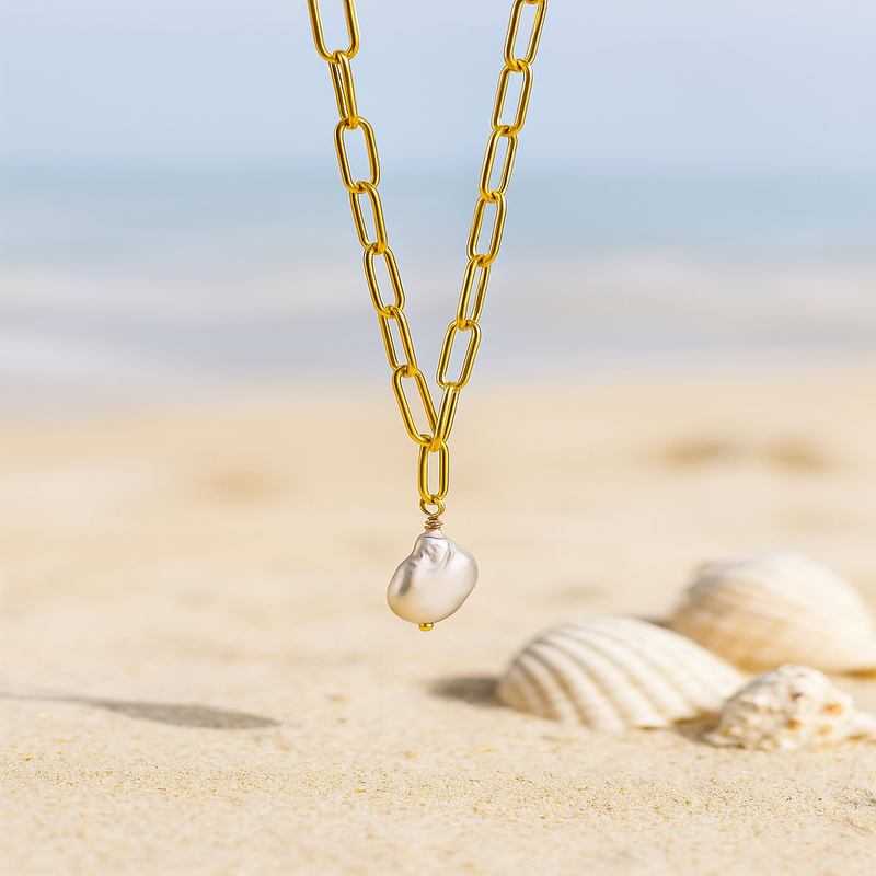 Collier Perle Keshi - Un Souffle d'Océan Précieux