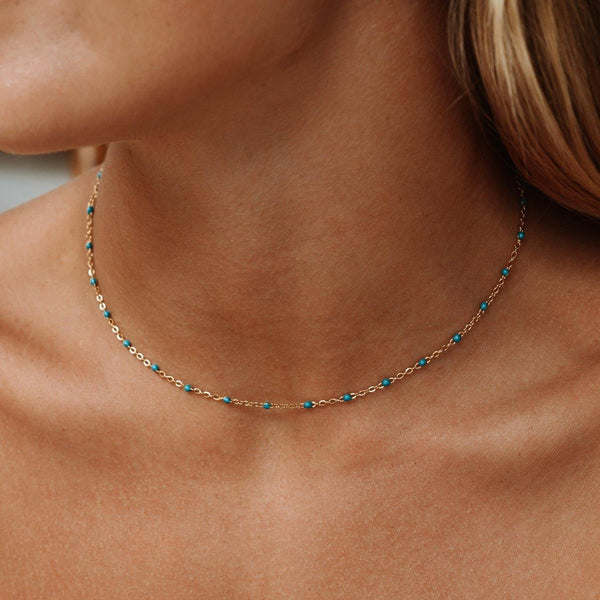 Choker Perles Bleues - Elleza