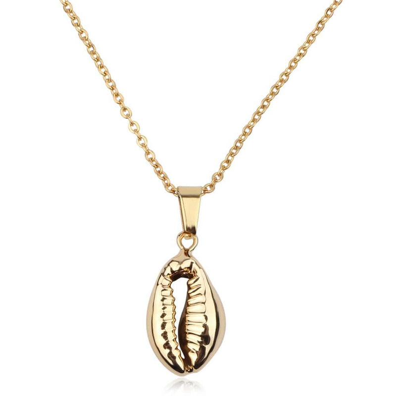 Collier Cowrie Doré - Elleza