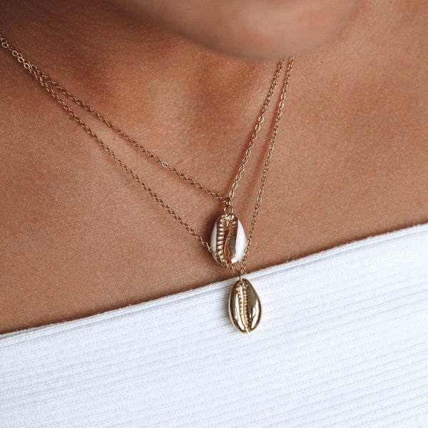 Collier Cowrie Doré - Elleza