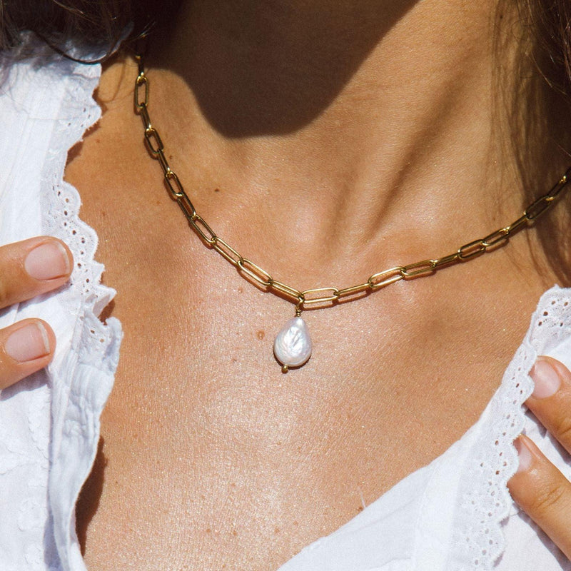 Collier Perle Keshi - Un Souffle d'Océan Précieux - Elleza